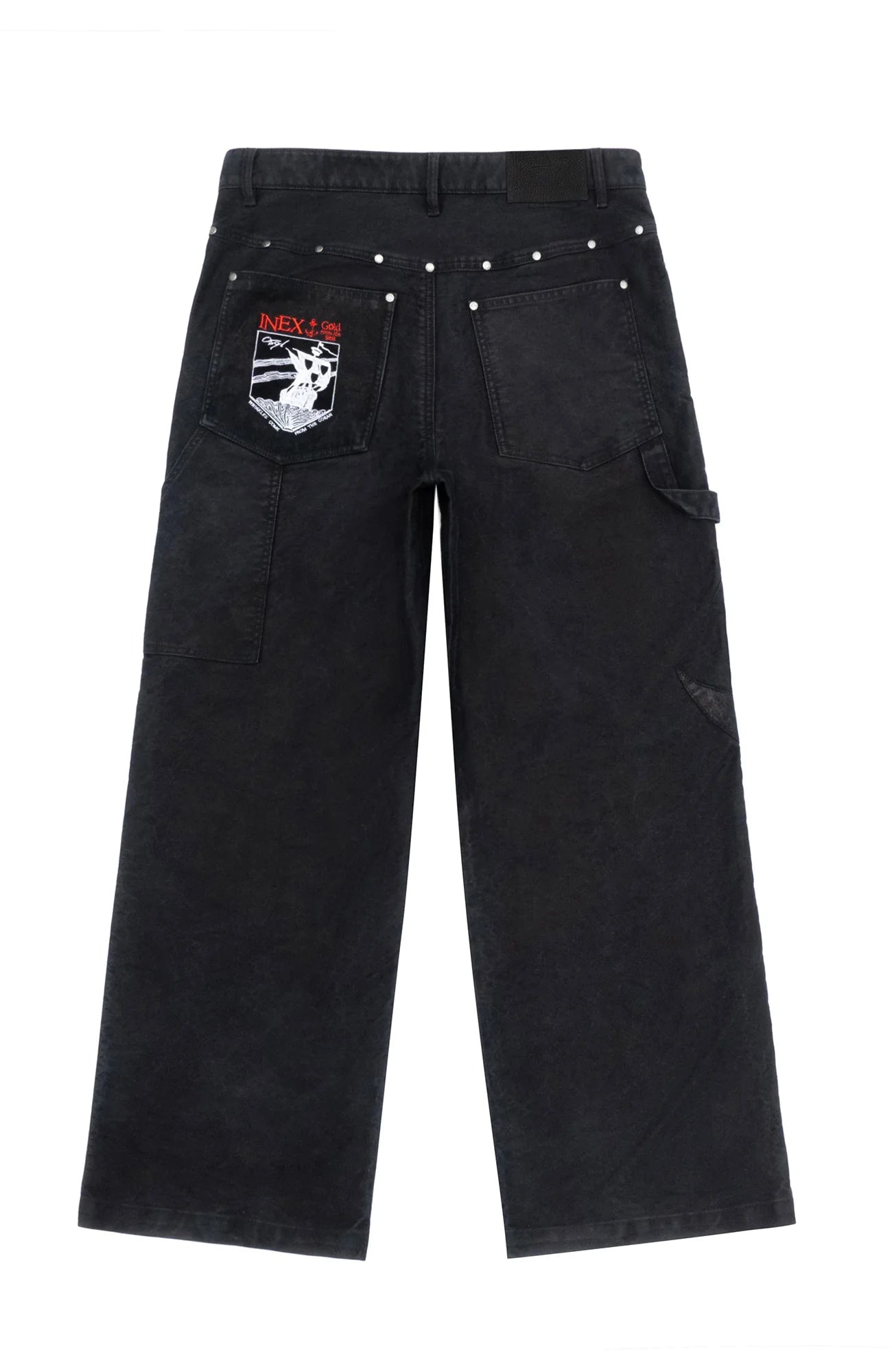 IN EXISTENCE Leather Splice Double-Knee Carpenter Pants