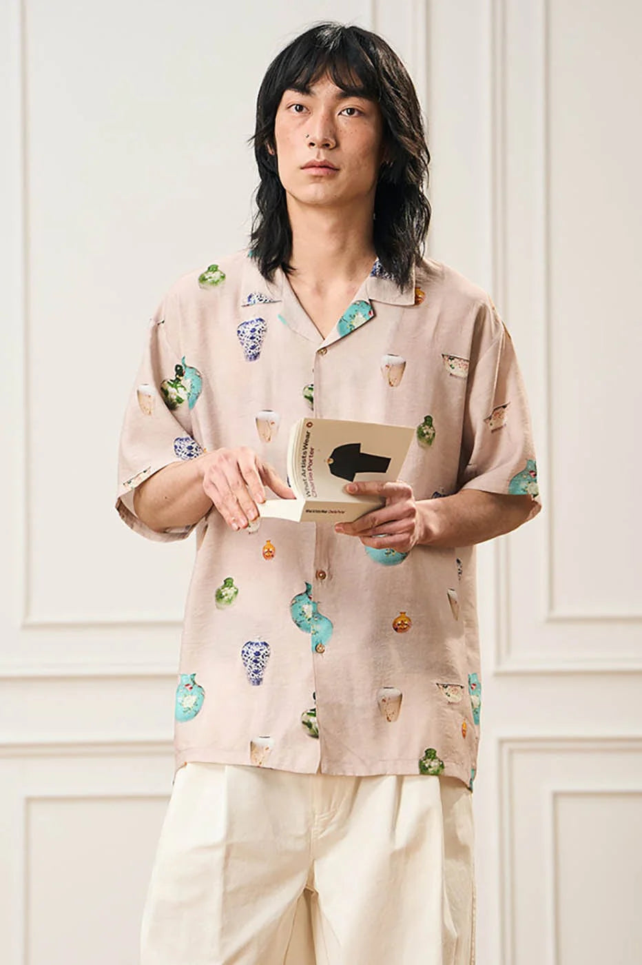 EPIC POETRY Porcelain Full-Print Half Shirt