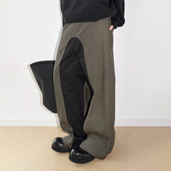 LABELROOM Paneled Color Blocked Zipper Pants