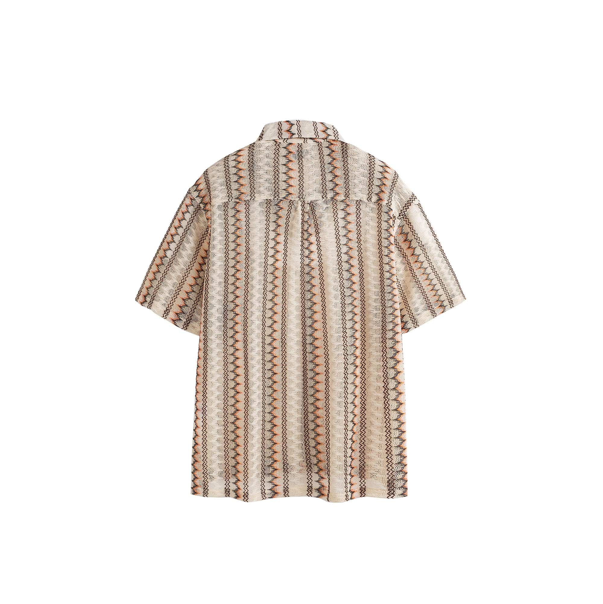 ME DA IGUAL Geometric Ripple Crochet Half Shirt
