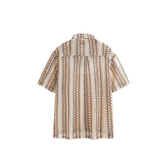 ME DA IGUAL Geometric Ripple Crochet Half Shirt