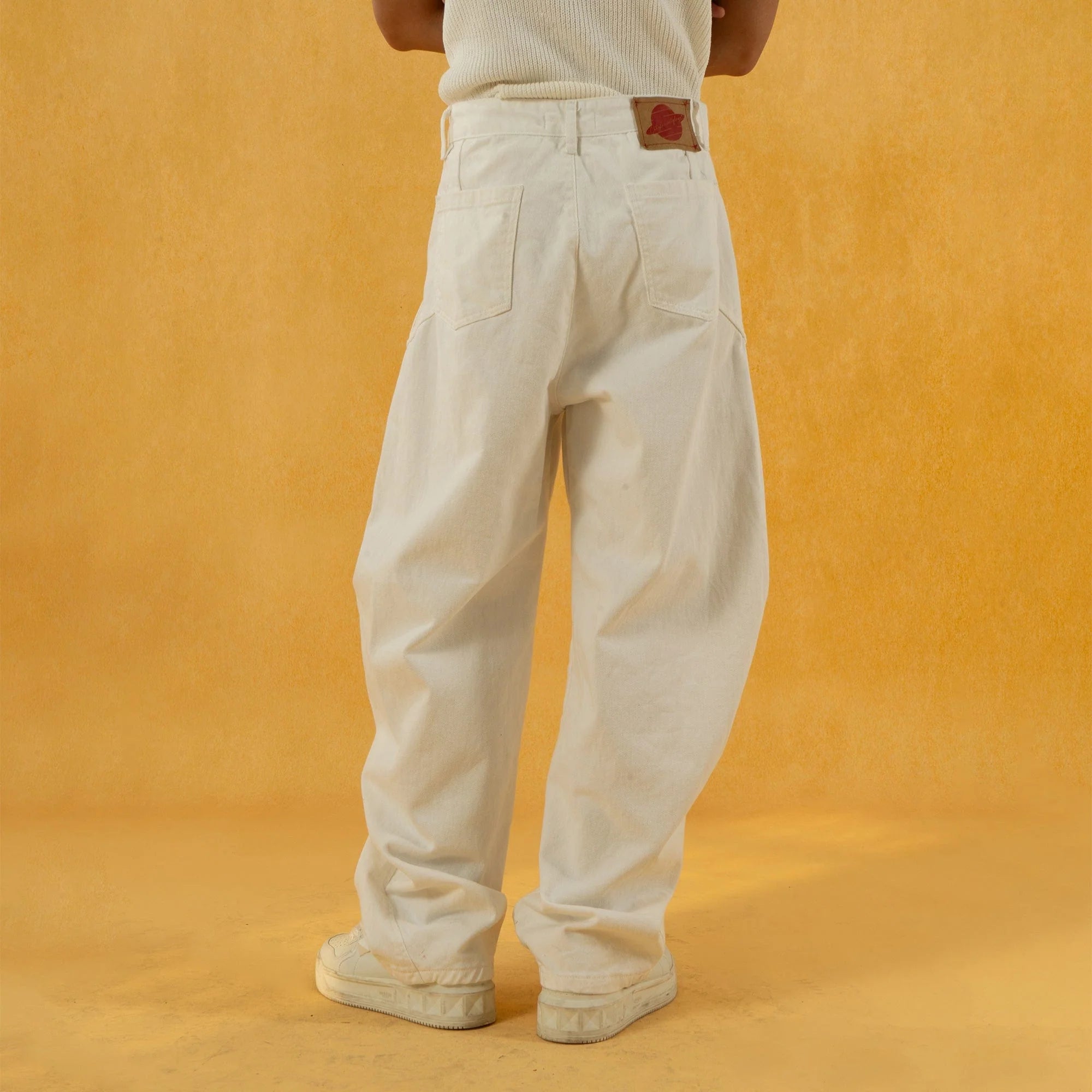 CLP Deconstructed Pleated Button Wide-Leg Pants