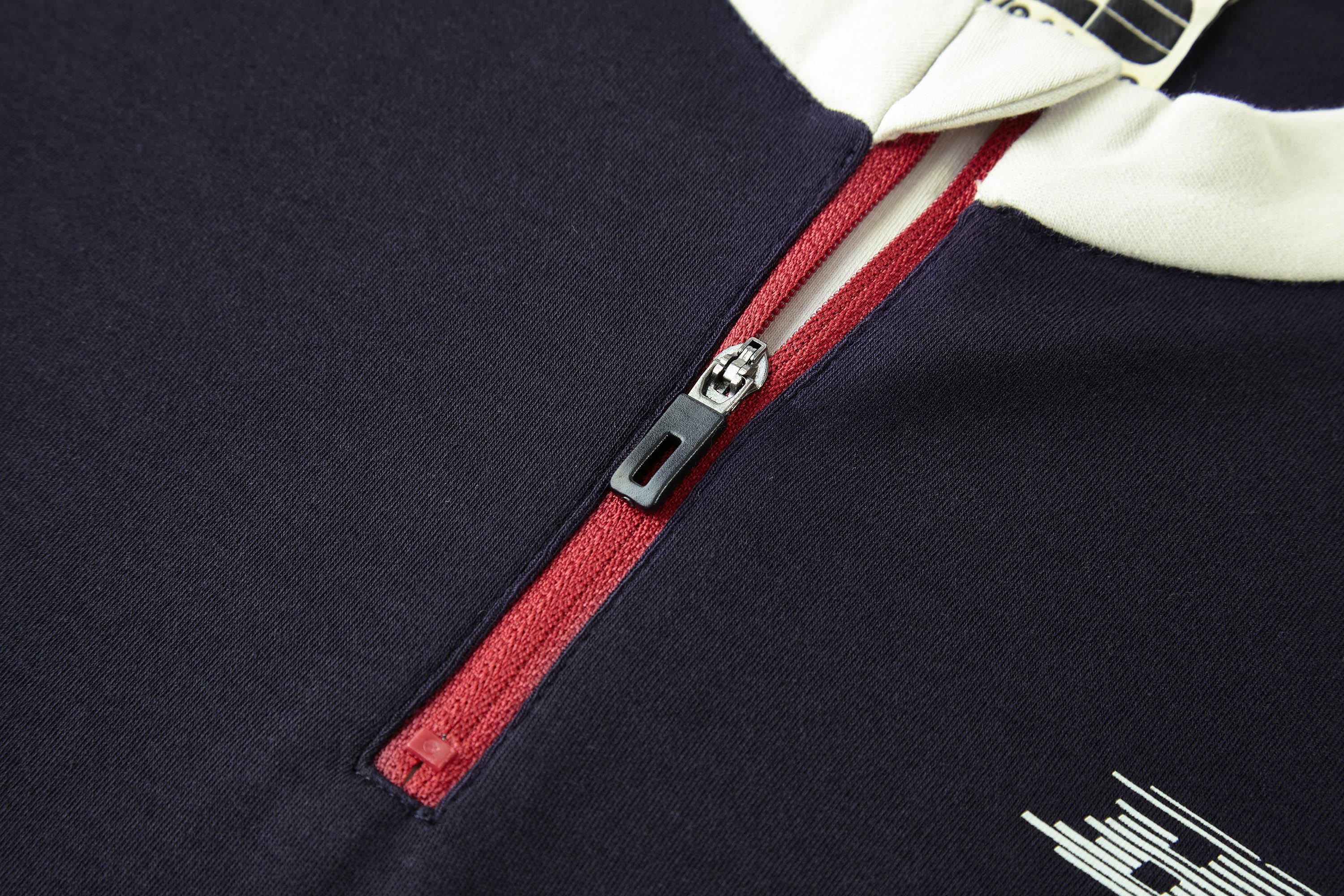 BONELESS Contrast Half-Zip Racing Long-Sleeve Tee