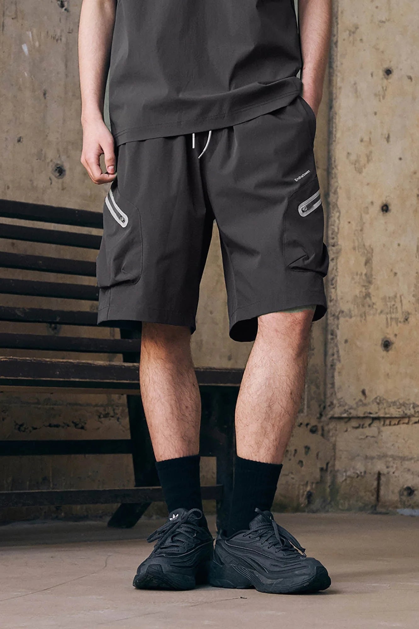 ENSHADOWER Contrast Quick-Dry Drawstring Shorts