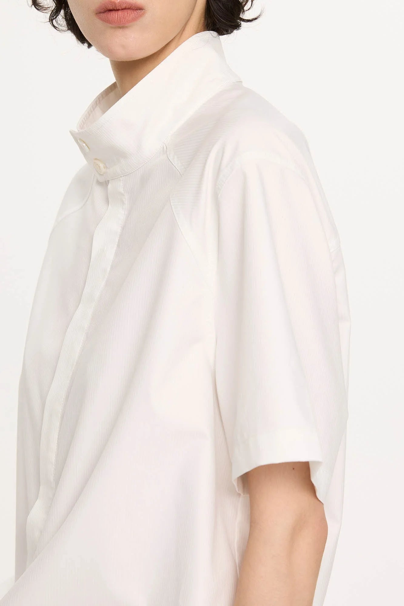 KREATE Harrington Stand-Collar Half Sleeve Shirt