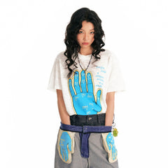 1997 POSTOFFICE Acupuncture Hand Map Graphic T-Shirt