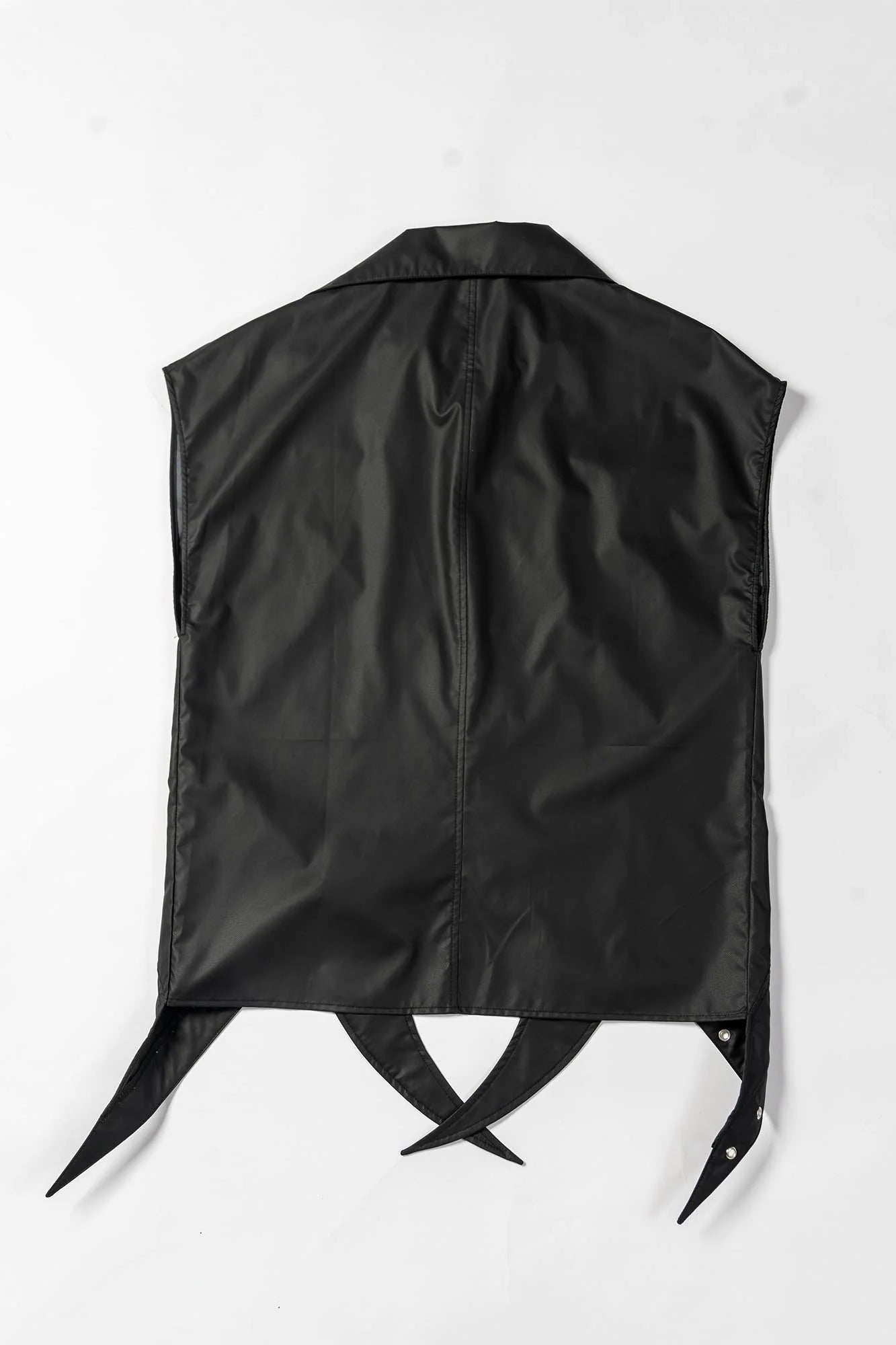 KADAKADA Pointed Hem Faux Leather Vest