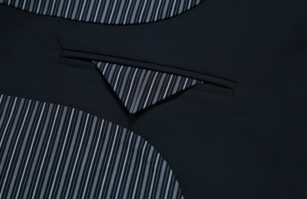 FACEONLAB Stand-Collar Metal-Shoulder Blazer Black