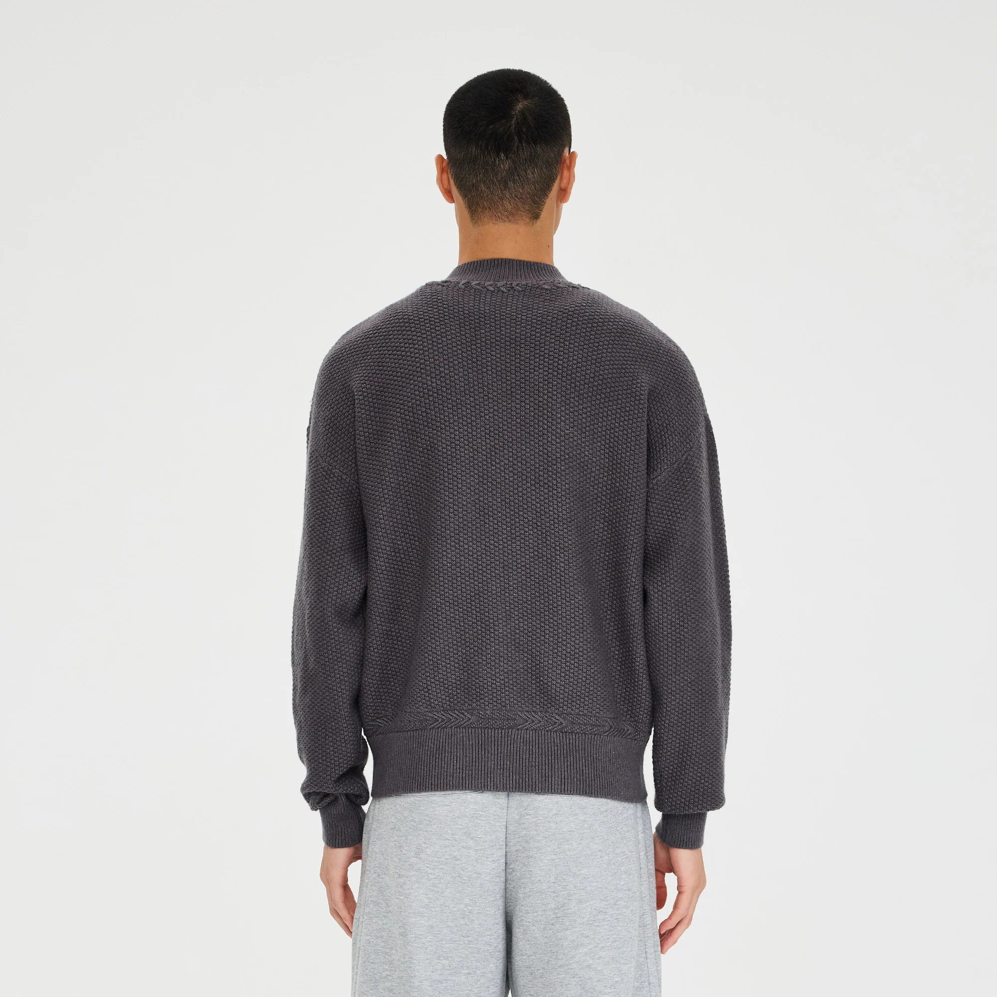 CATSSTAC Wheat-Weave V-Neck Oversized Sweater