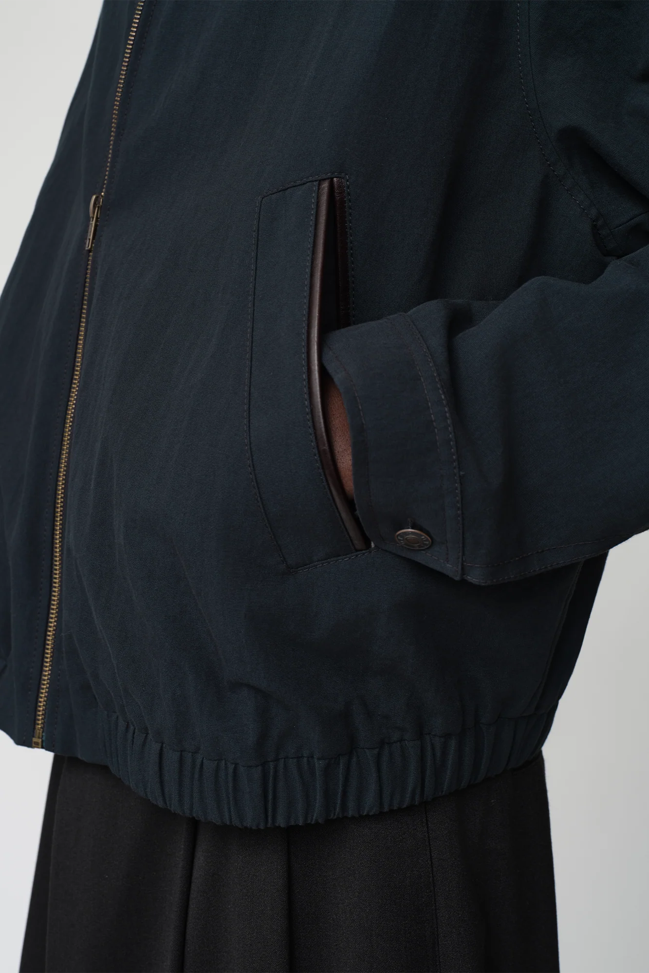 OPICLOTH Retro Contrast Leather Collar Jacket