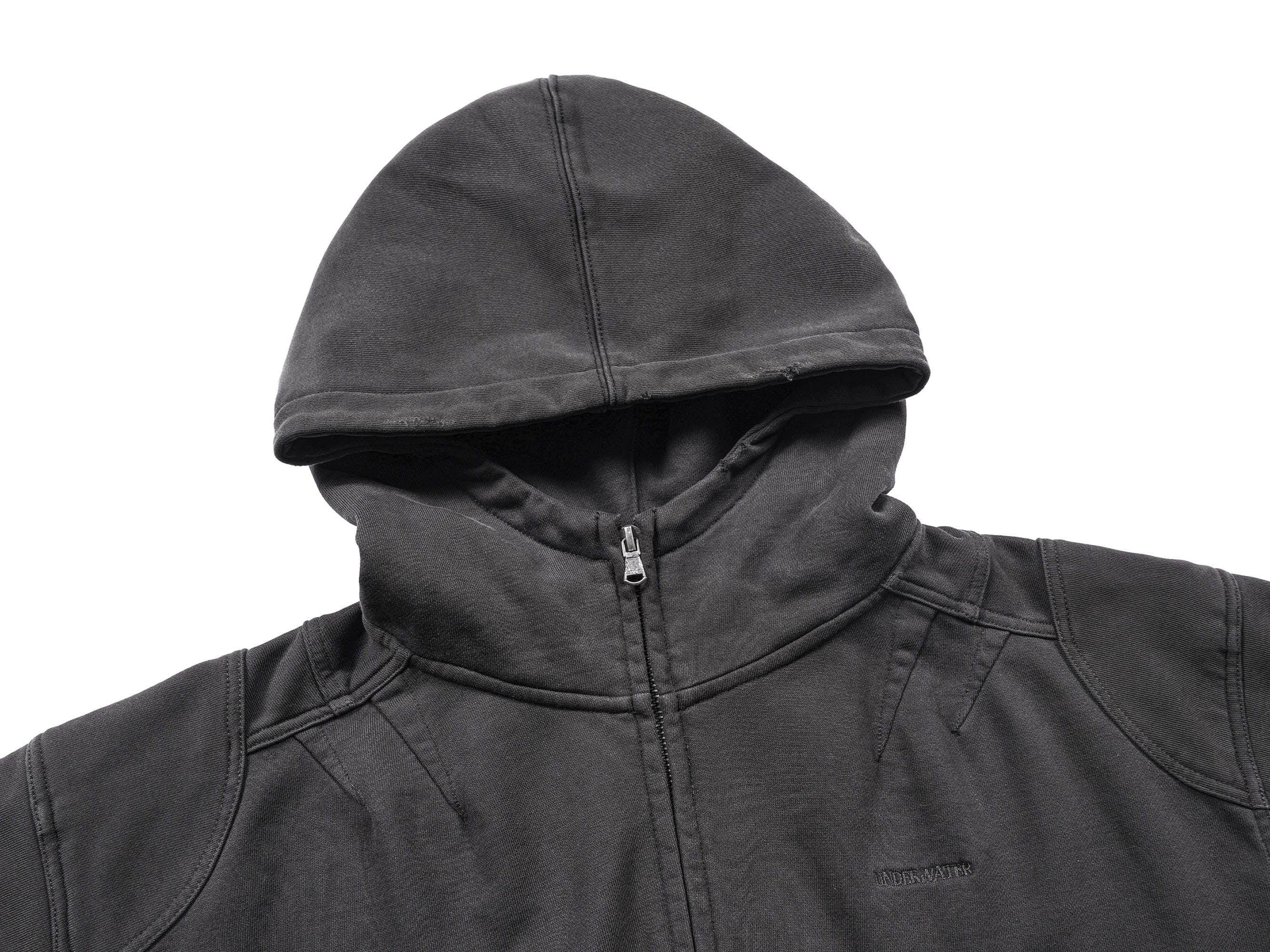 UNDERWATER Distressed Spliced Fallen Armor Zip-Up Hoodie