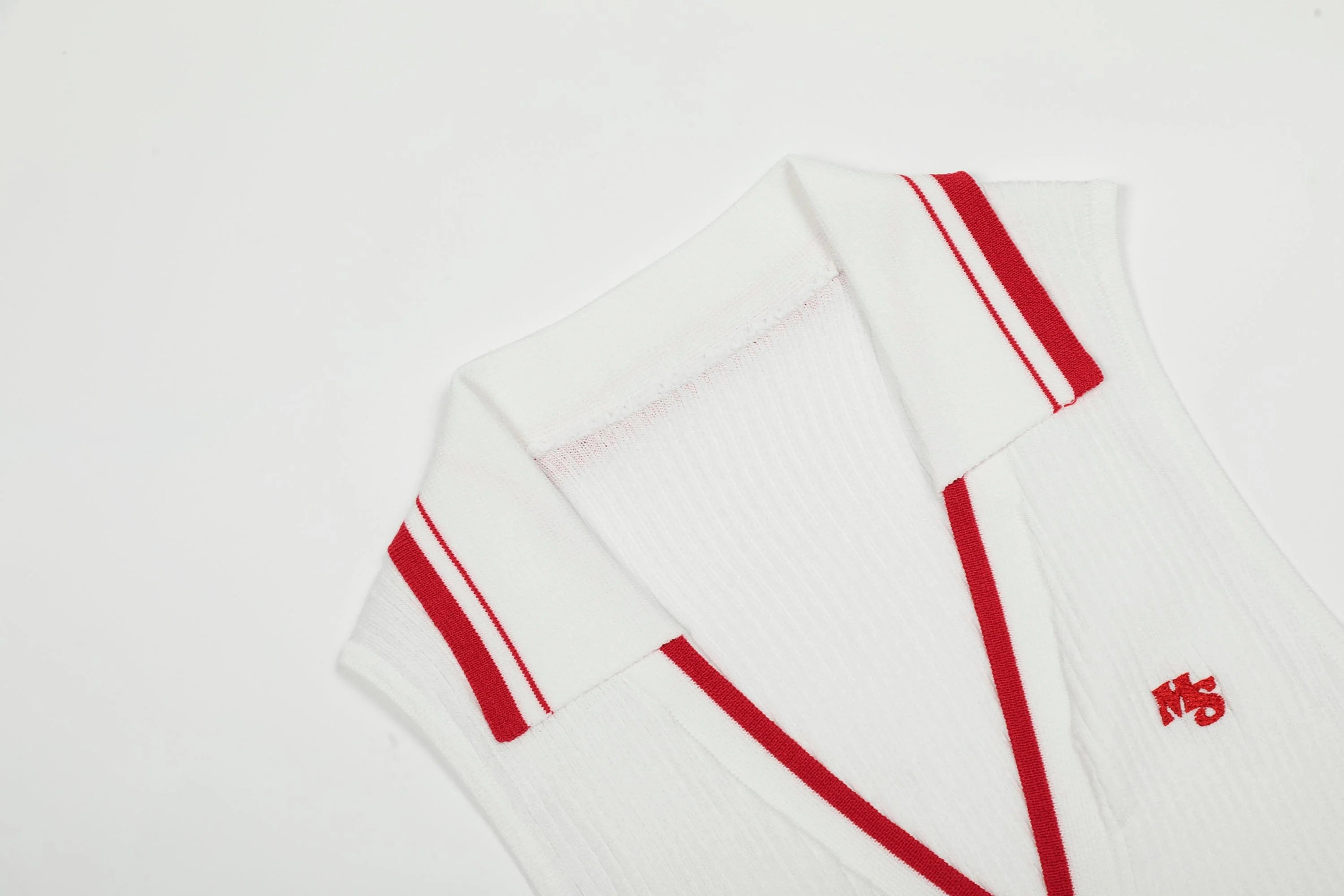 CLP Contrast Trim Ribbed Polo Tank Top