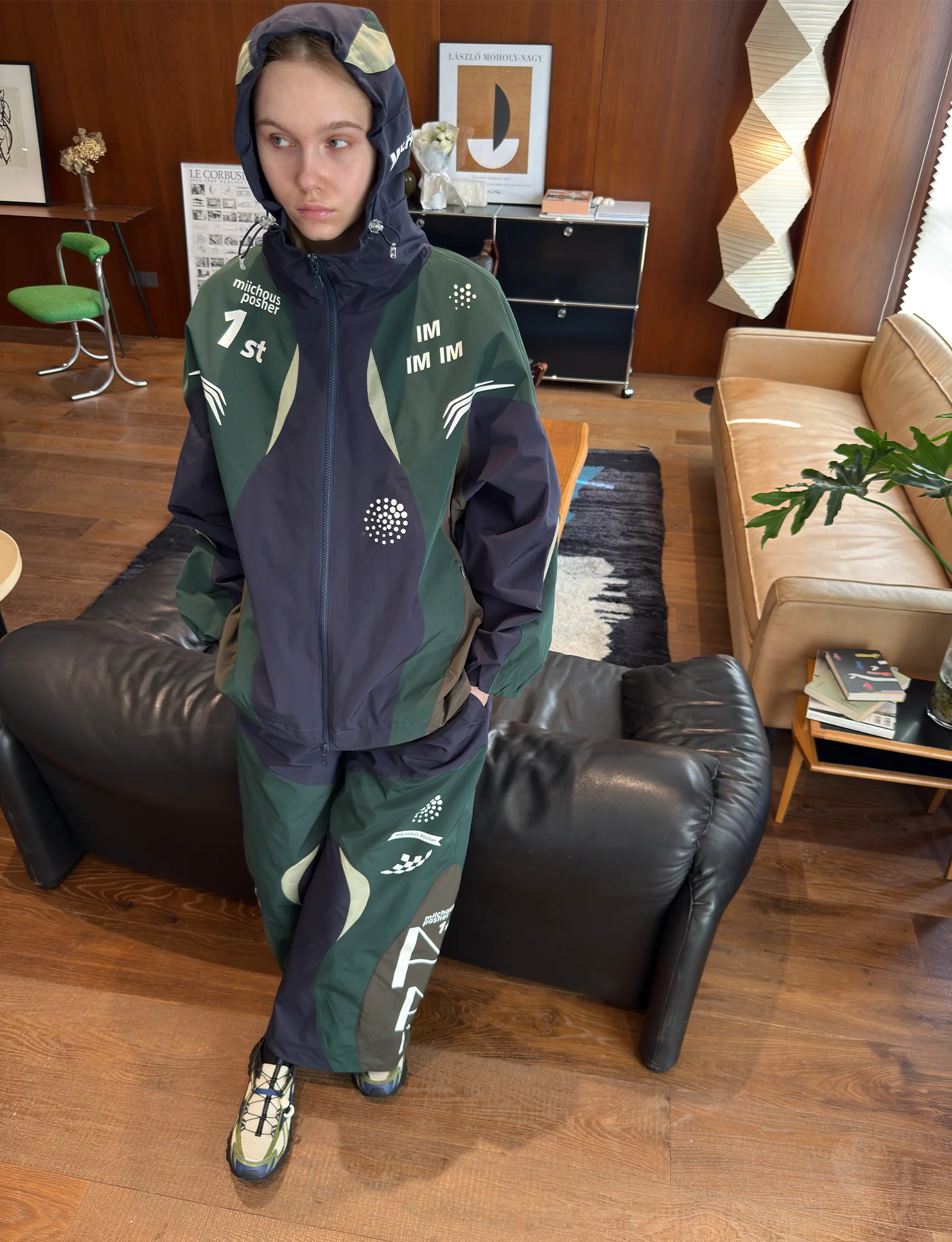 MIICHOUS Contrast Racer Graphic Panel Pants