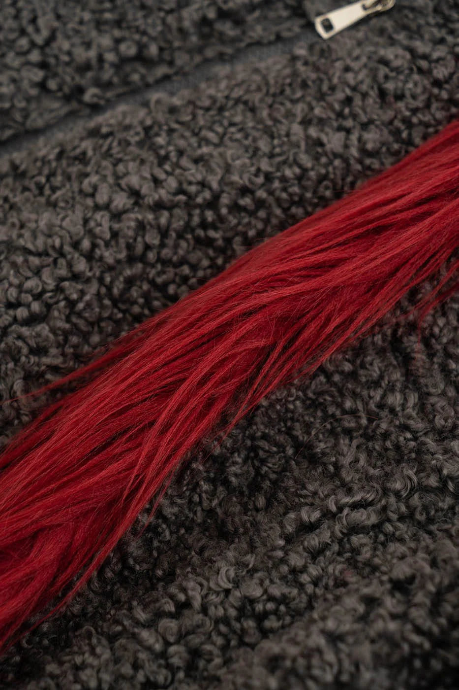 KADAKADA Faux Fur Spliced Oversized Fleece Jacket