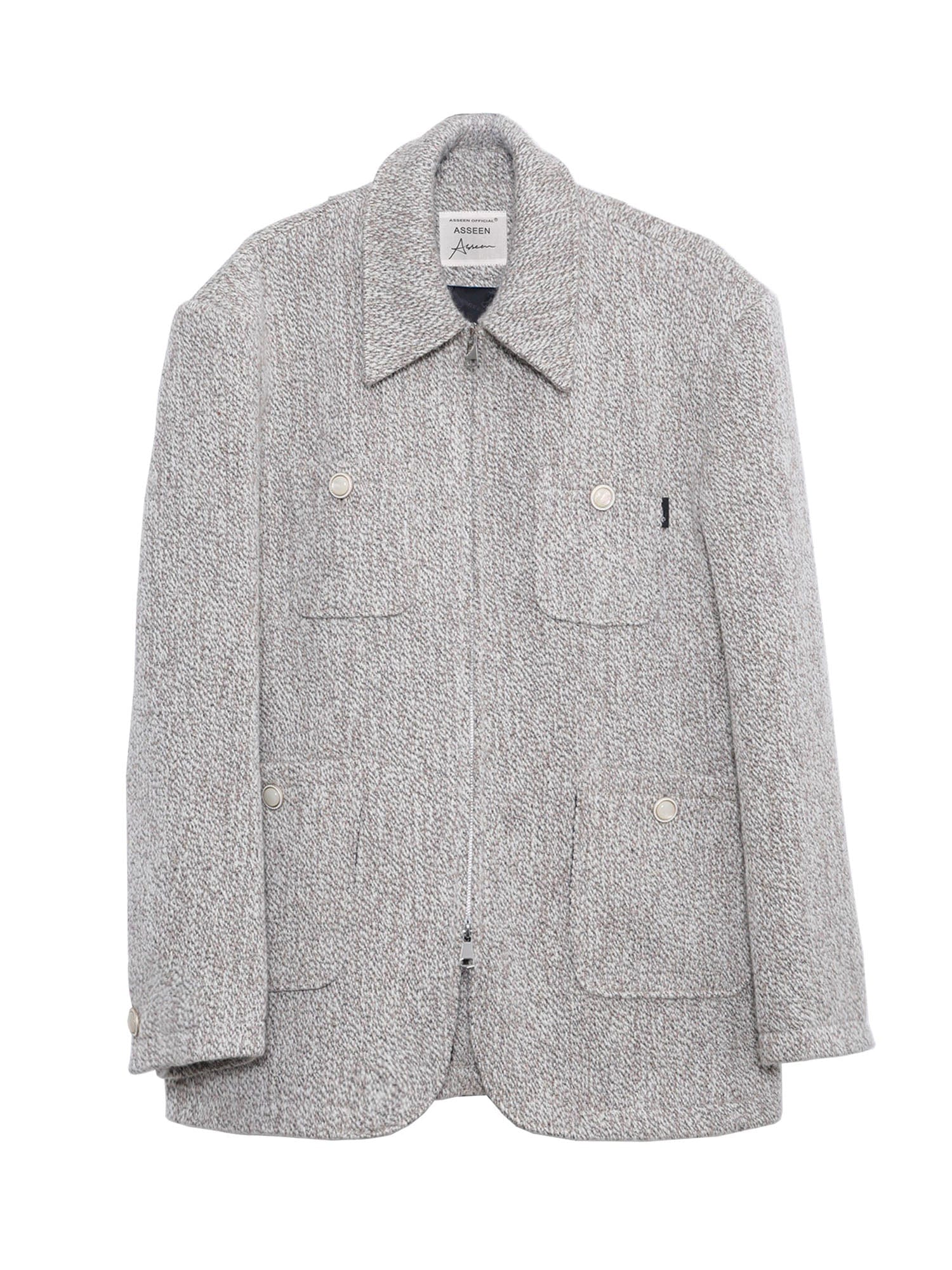 ASSEEN Wool-Blend Tweed Utility Jacket