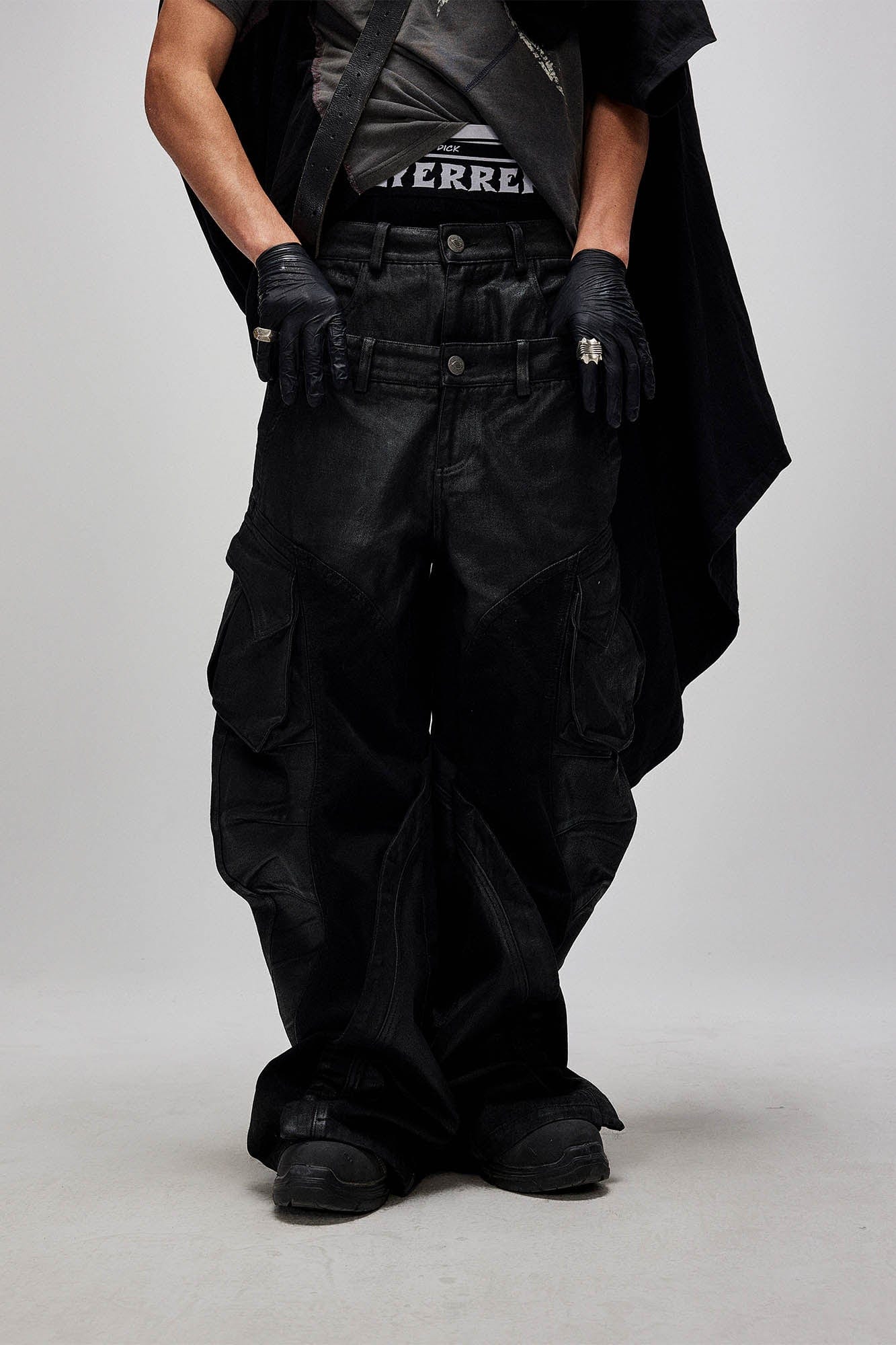 FLYERRER Dual-Waist Waxed Arc-Spliced Cargo Pants