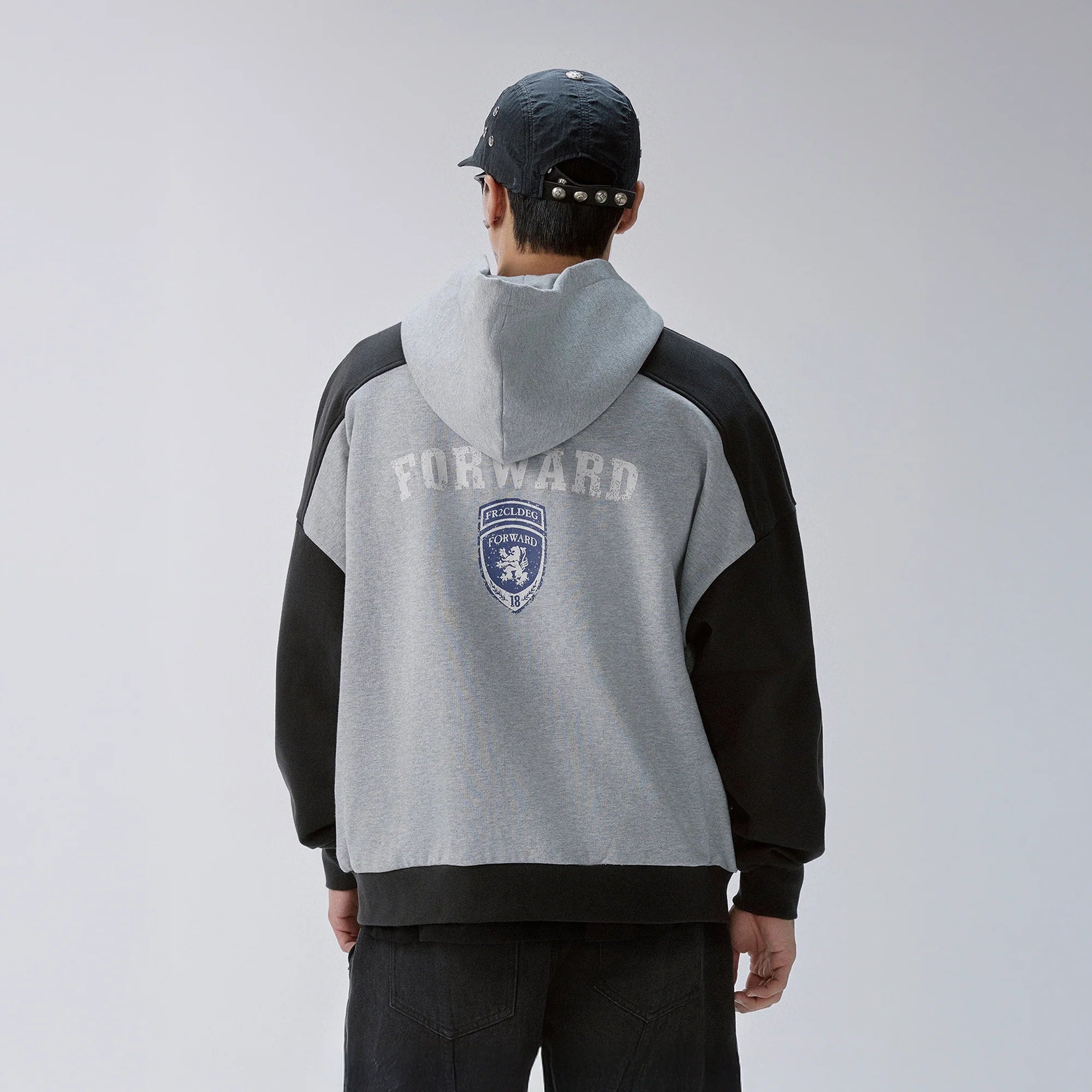 F2CE Contrast Panel Badge Graphic Hooded Jacket