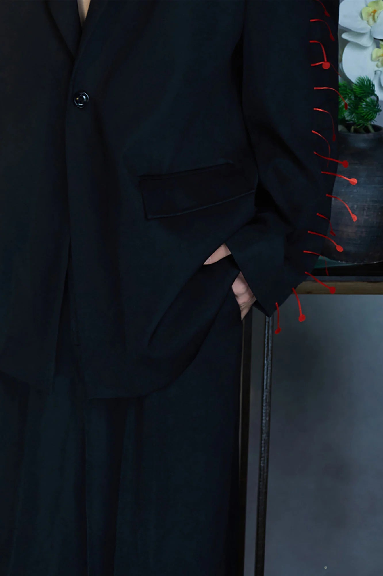 JIECHI Spiked Embellished Oversized Blazer