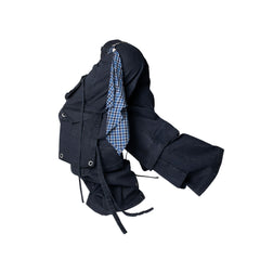 RELABEL Multi-Pocket Detachable Scarf Distressed Cargo Dark Blue