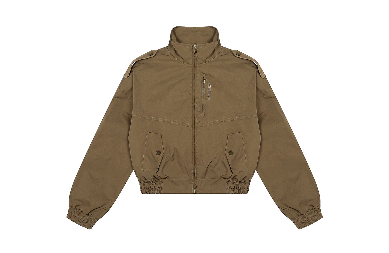 CLP Elastic-Waist Cropped Utility Jacket