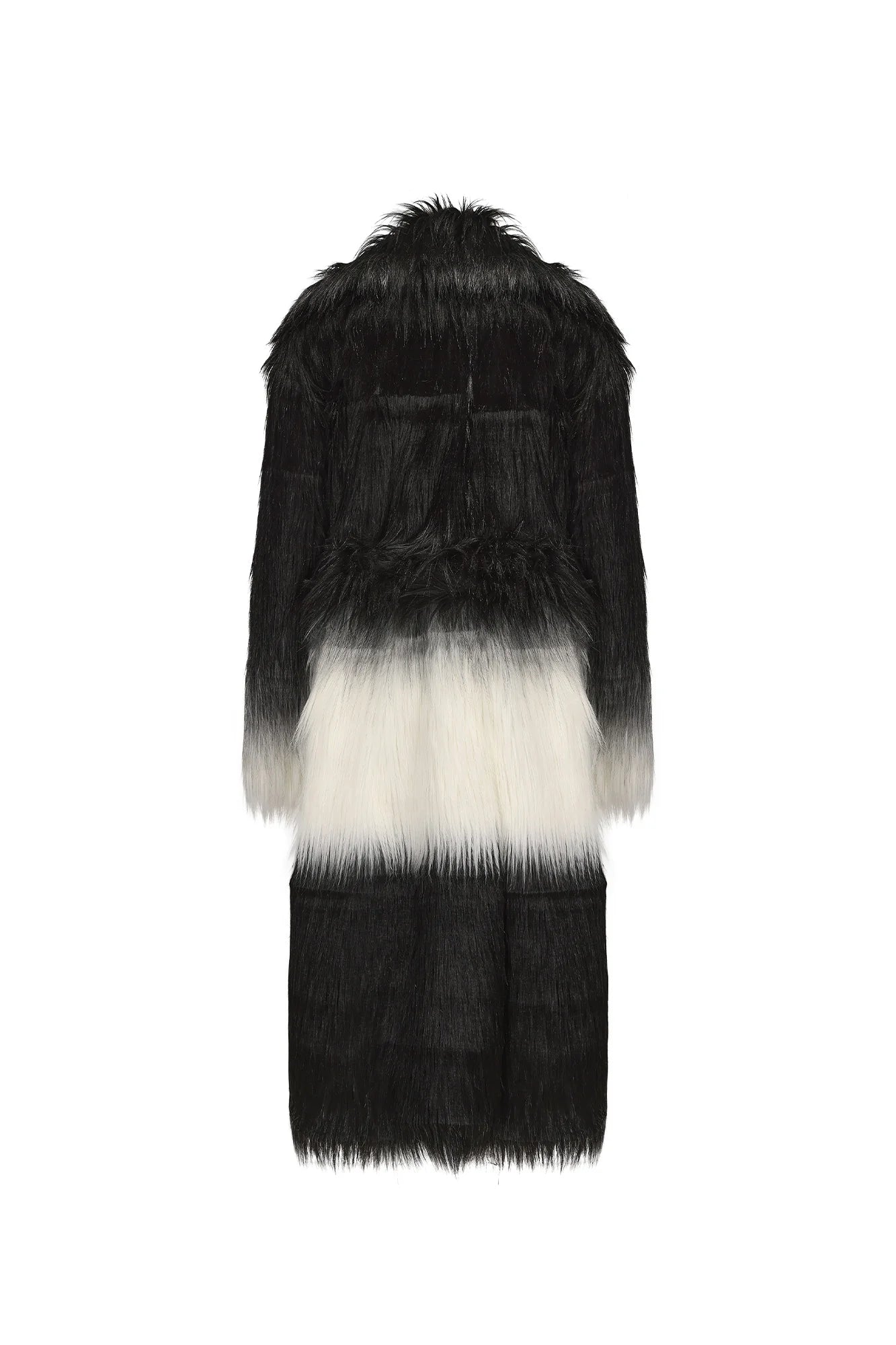 VANN VALRENCE Gradient Mane Faux Fur Maxi Coat