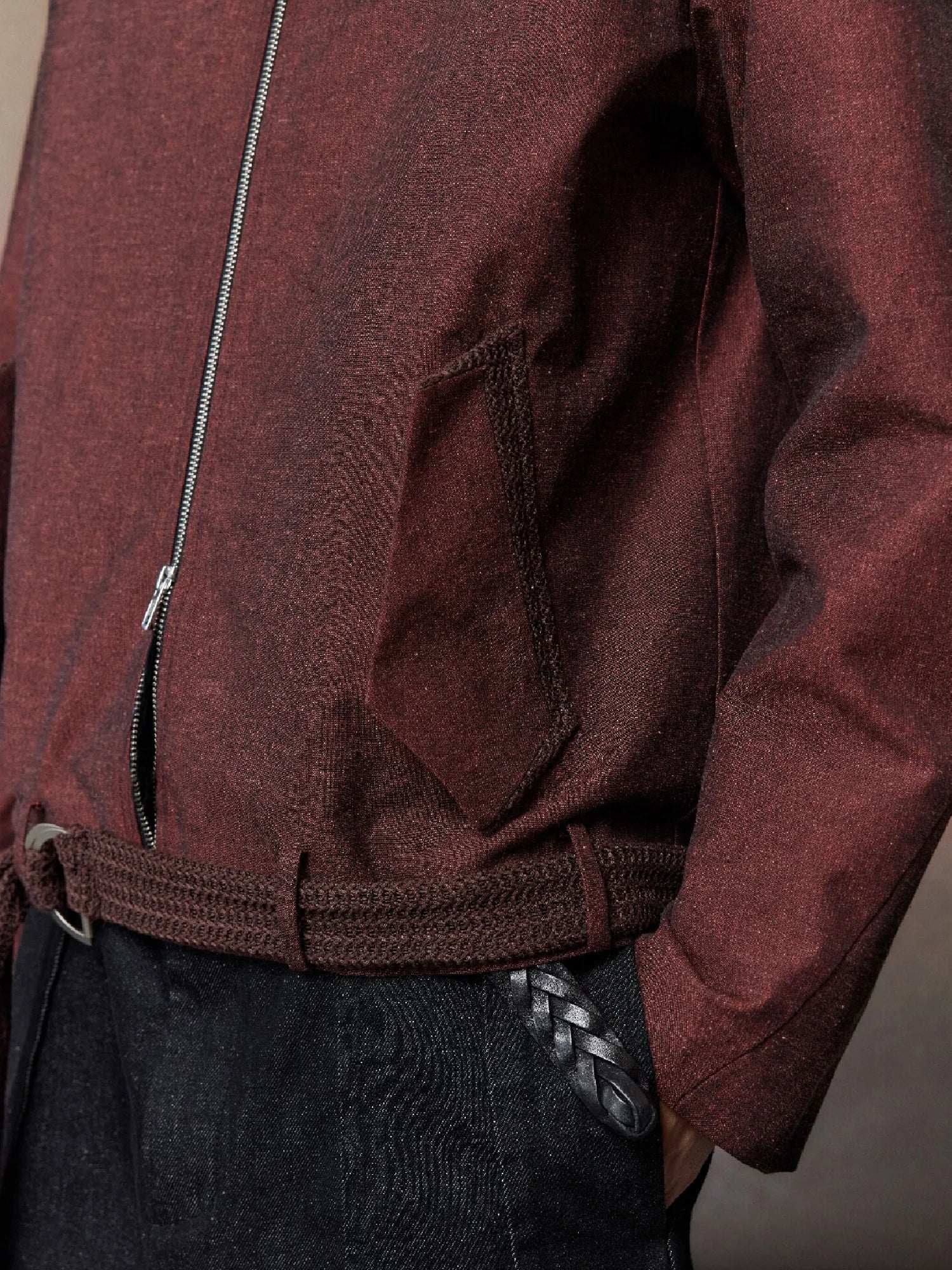 ALVNG AR ANTS Linen-Blend Draped-Belted Jacket