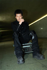 PHANTOMHUNTER Modern Canvas Paneled Biker Jacket