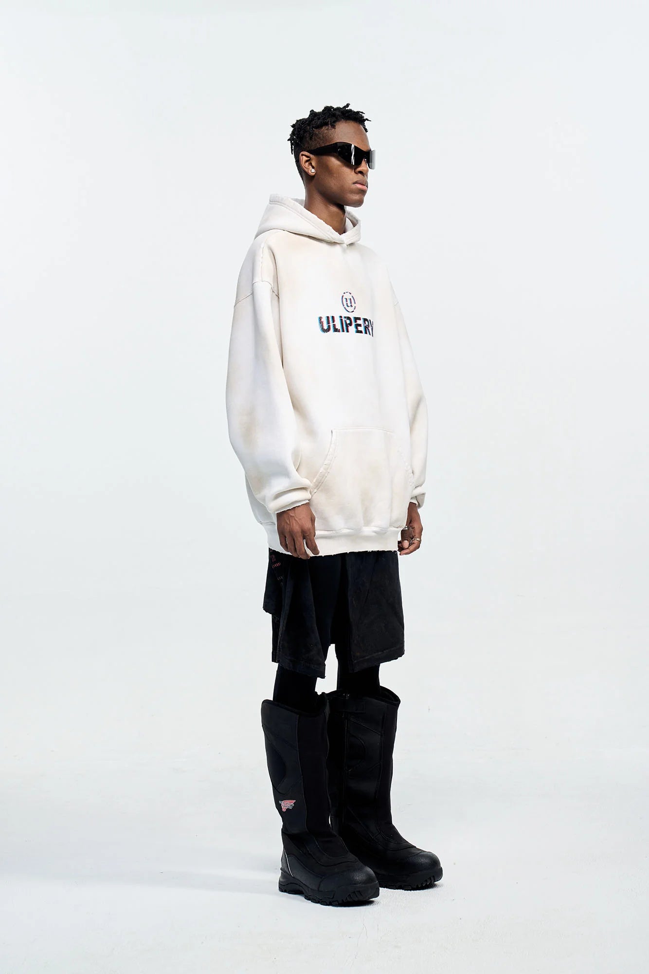 ULIPERY Dirty Fit Frayed Heavyweight Oversized Hoodie