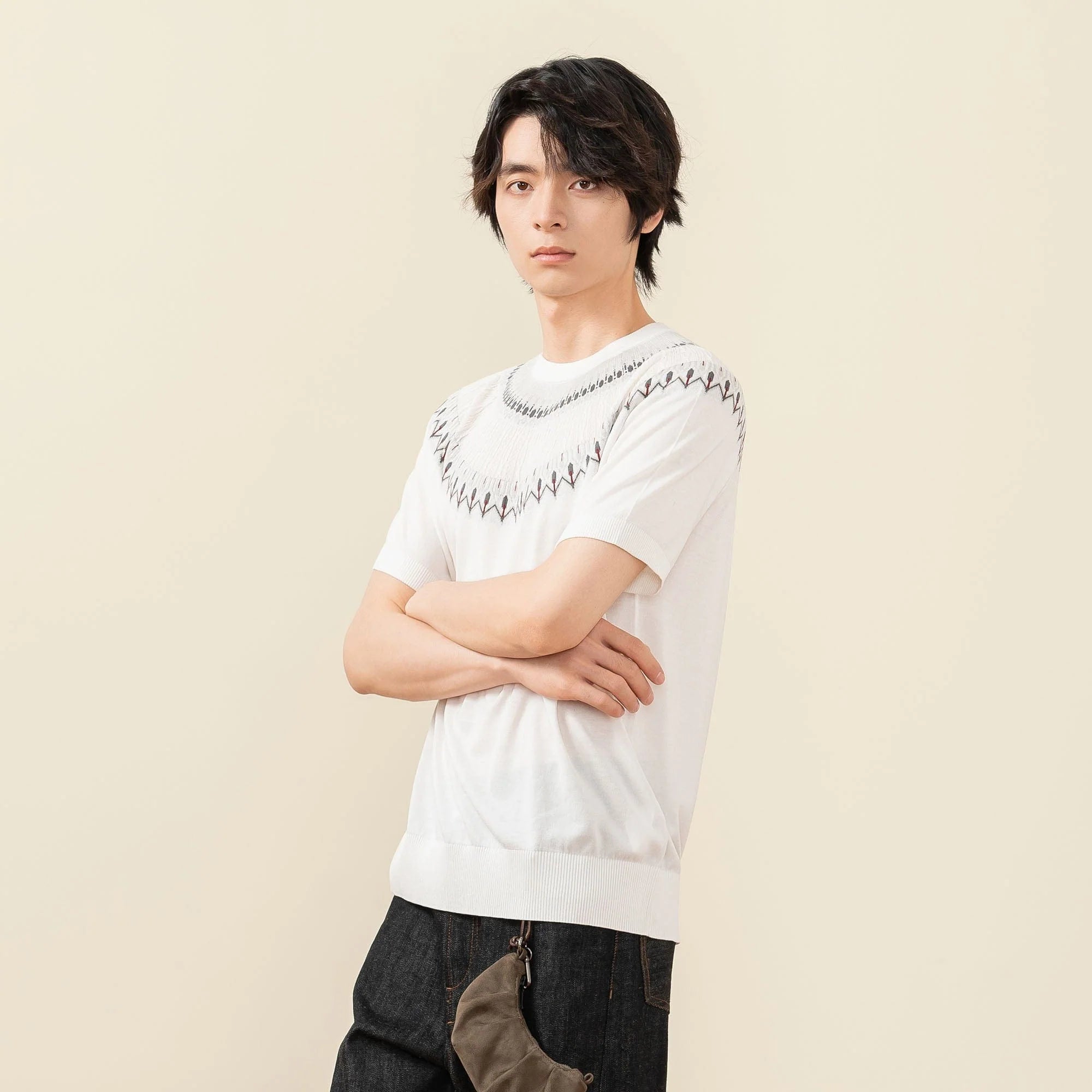 MOITIEDEPETALE Fair Isle Jacquard Tee