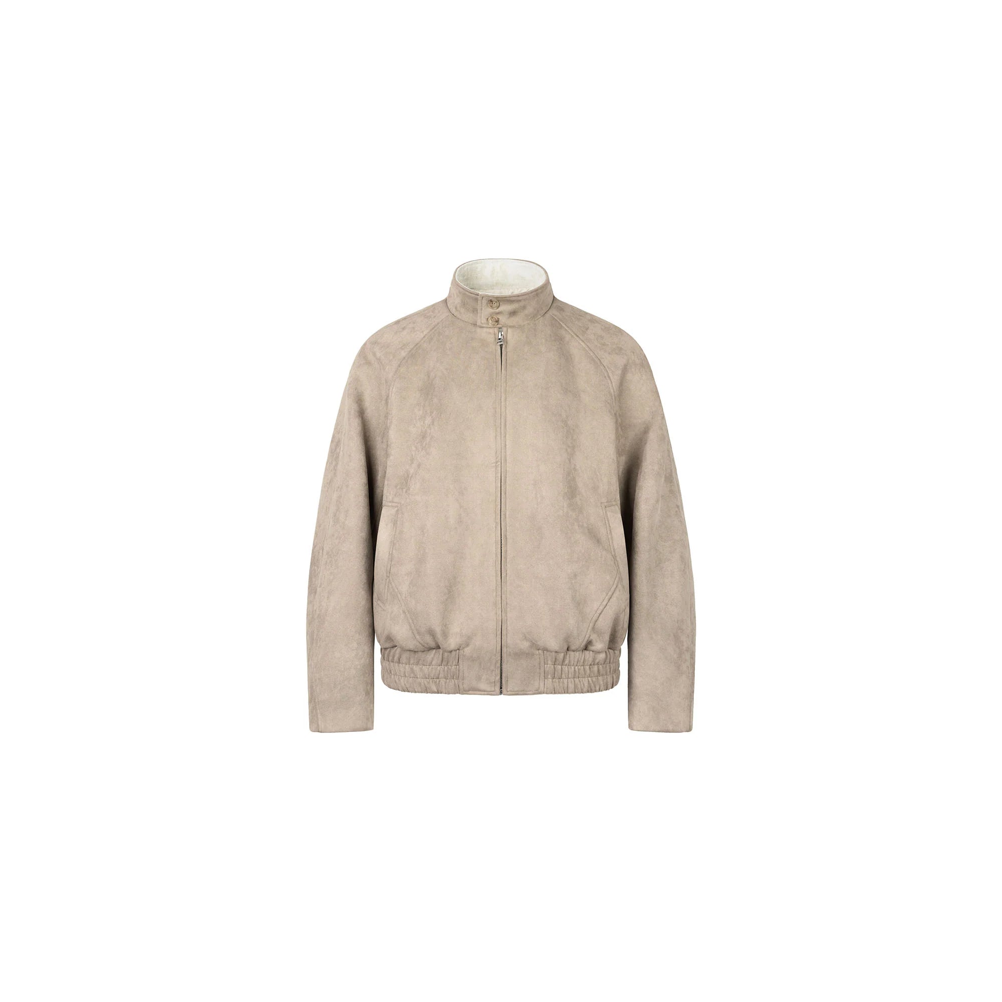 OKAYTHXBYE Contrast Collar Suede Jacket