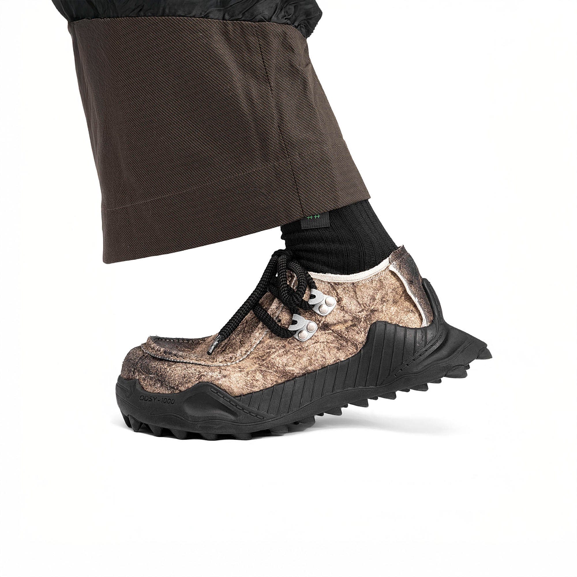 REWRITE Distressed Cowhide Trail Sneakers