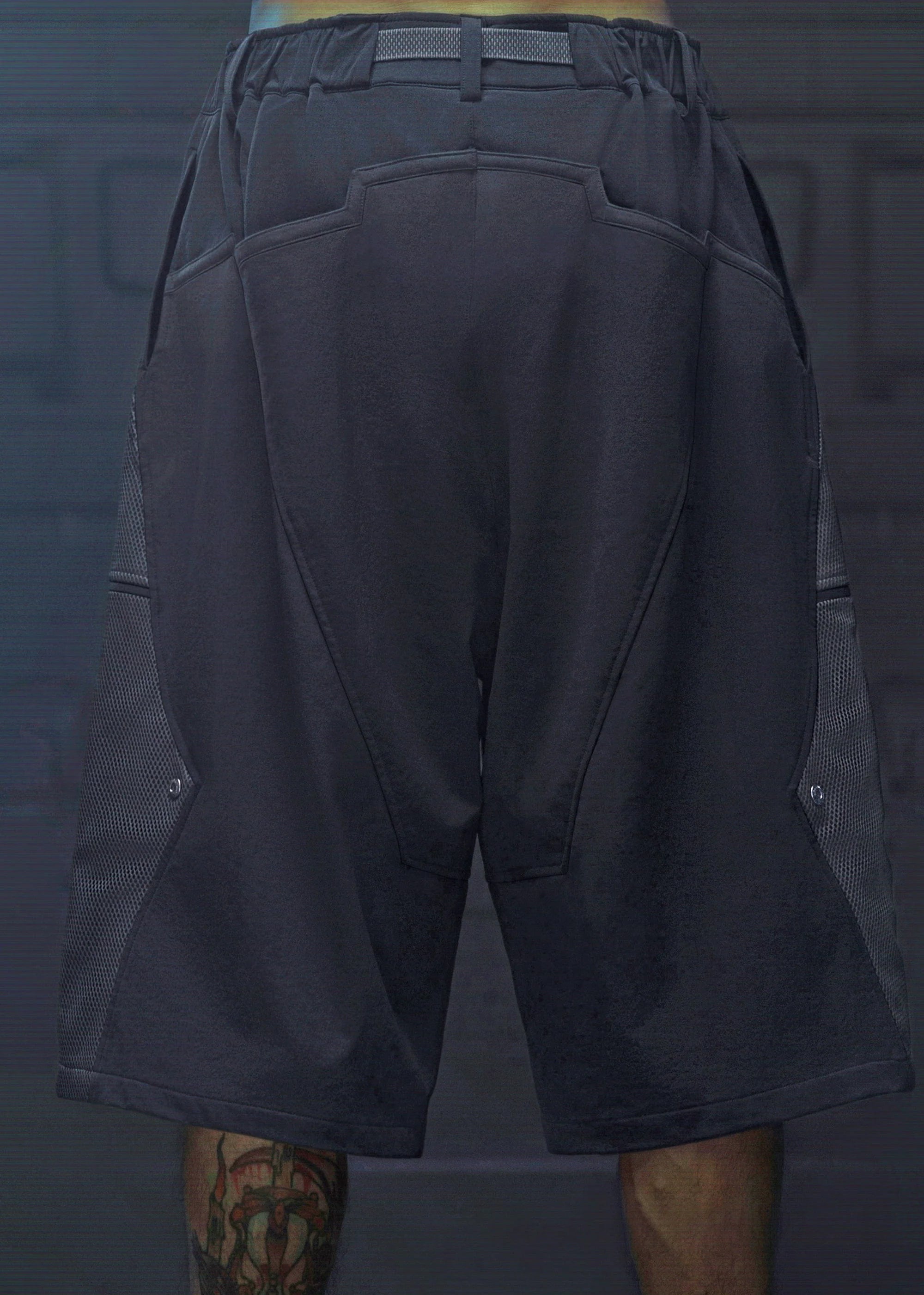 XIPHEVIL Bellator Deconstructed Multi-Zipper Shorts Dark Grey