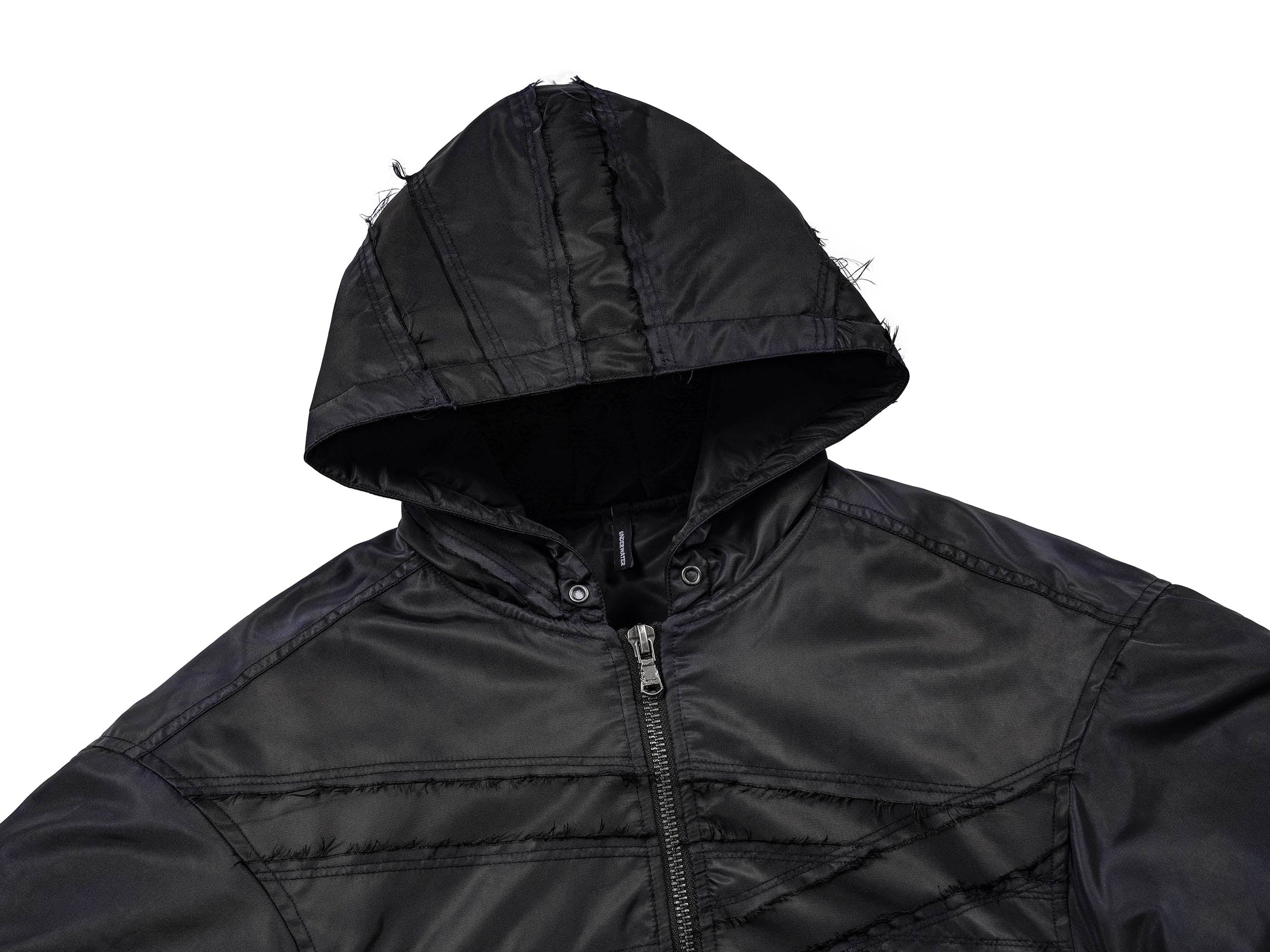 UNDERWATER Distressed Bondage MA-1 Jacket Black