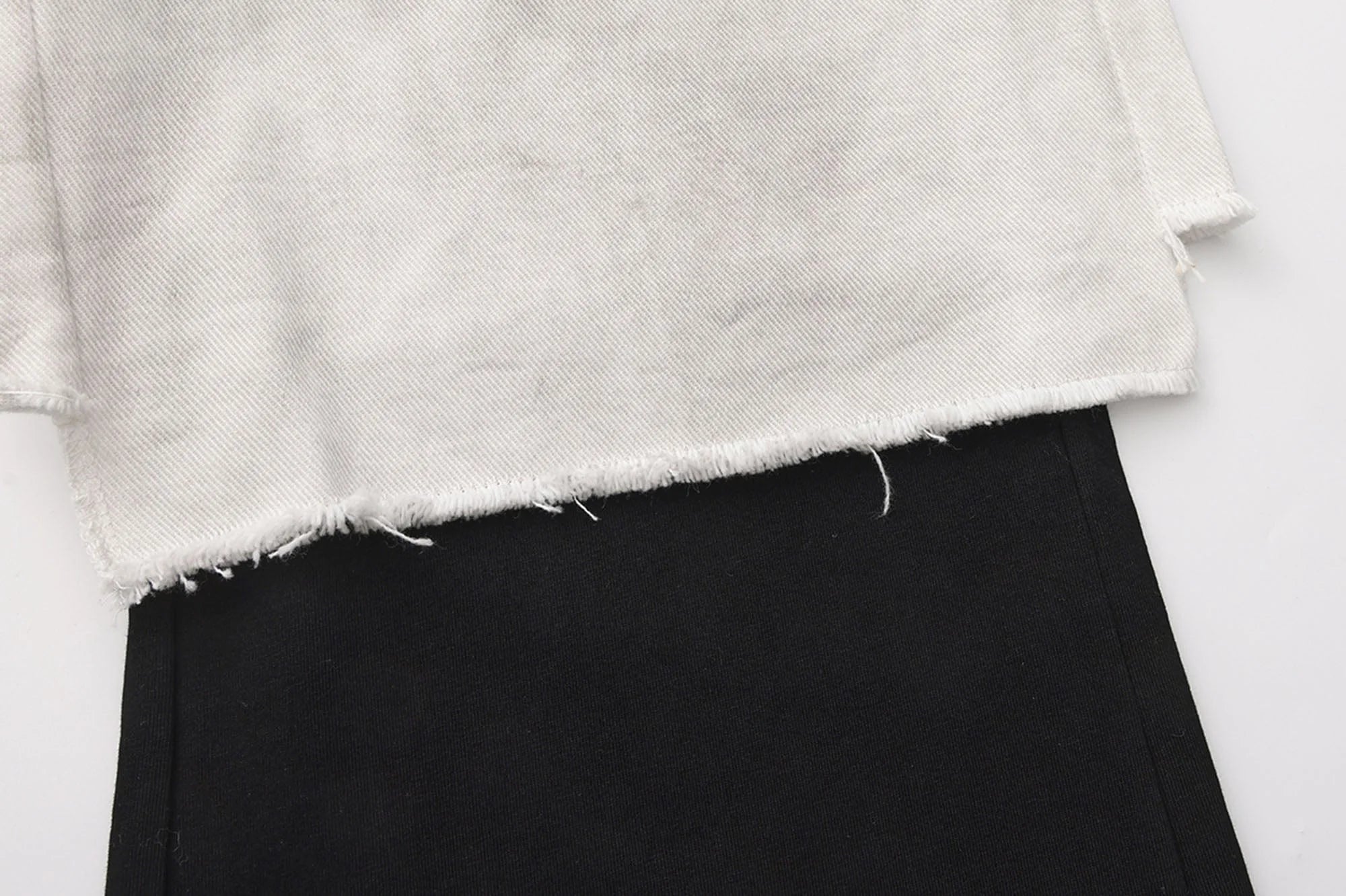 LUUUCAM Raw-Edge Double-Layer Mock Shorts Pants