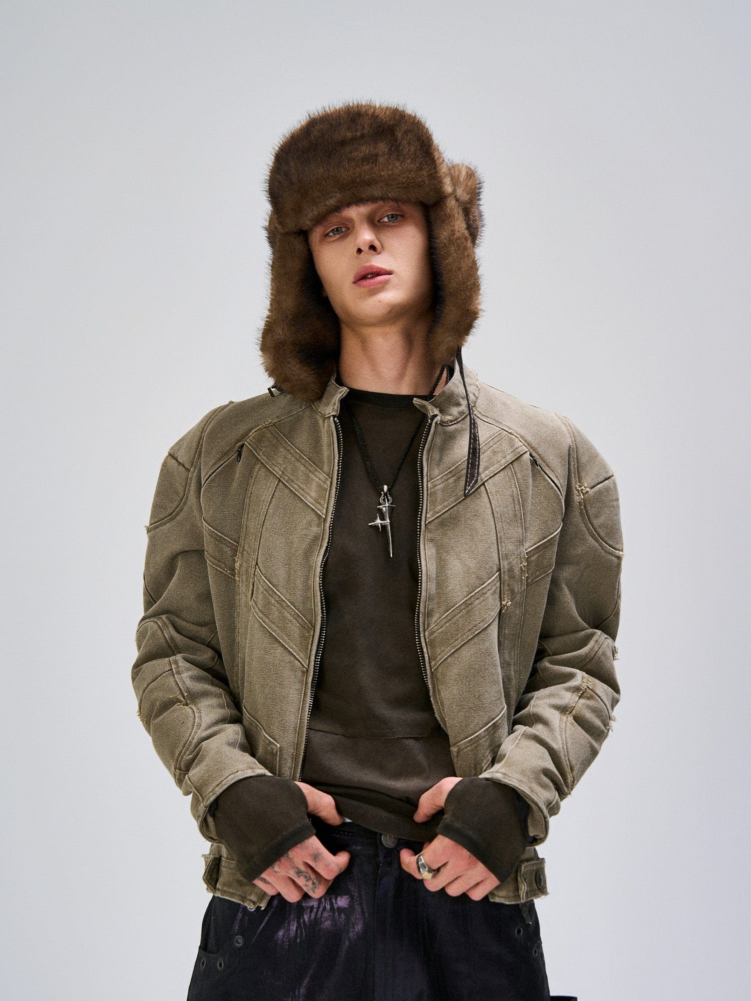FLYERRER Panel Armor Moto Canvas Jacket