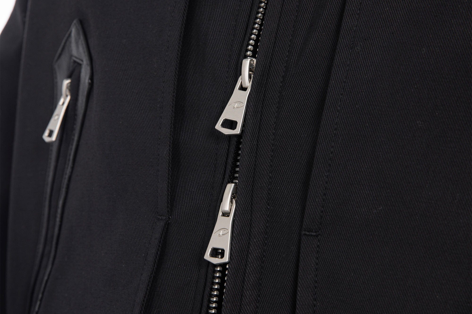 CATSSTAC Leather Panel Stand Collar Jacket
