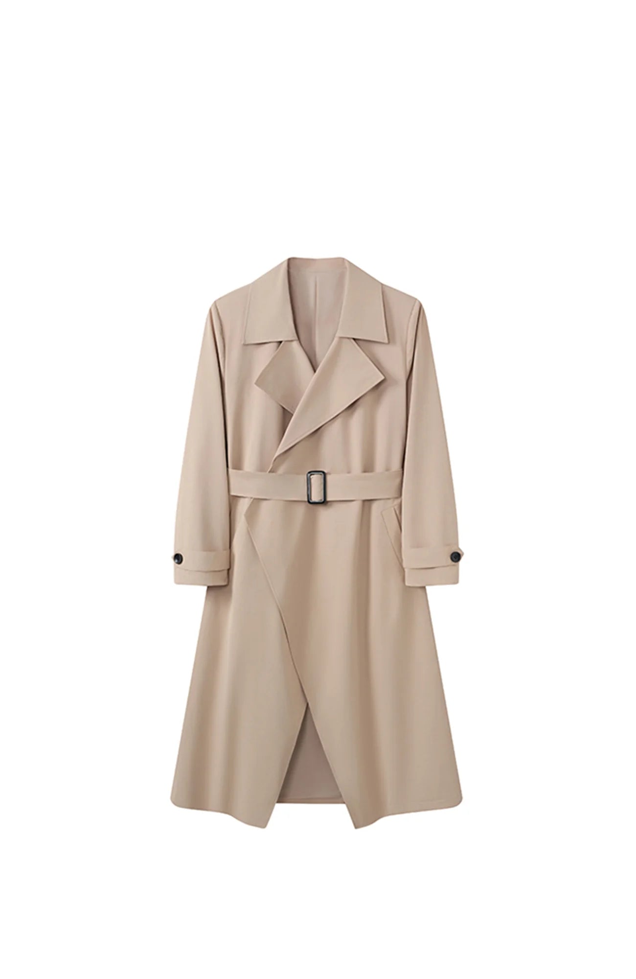 JIECHI Detachable Jacquard Cape Belted Coat