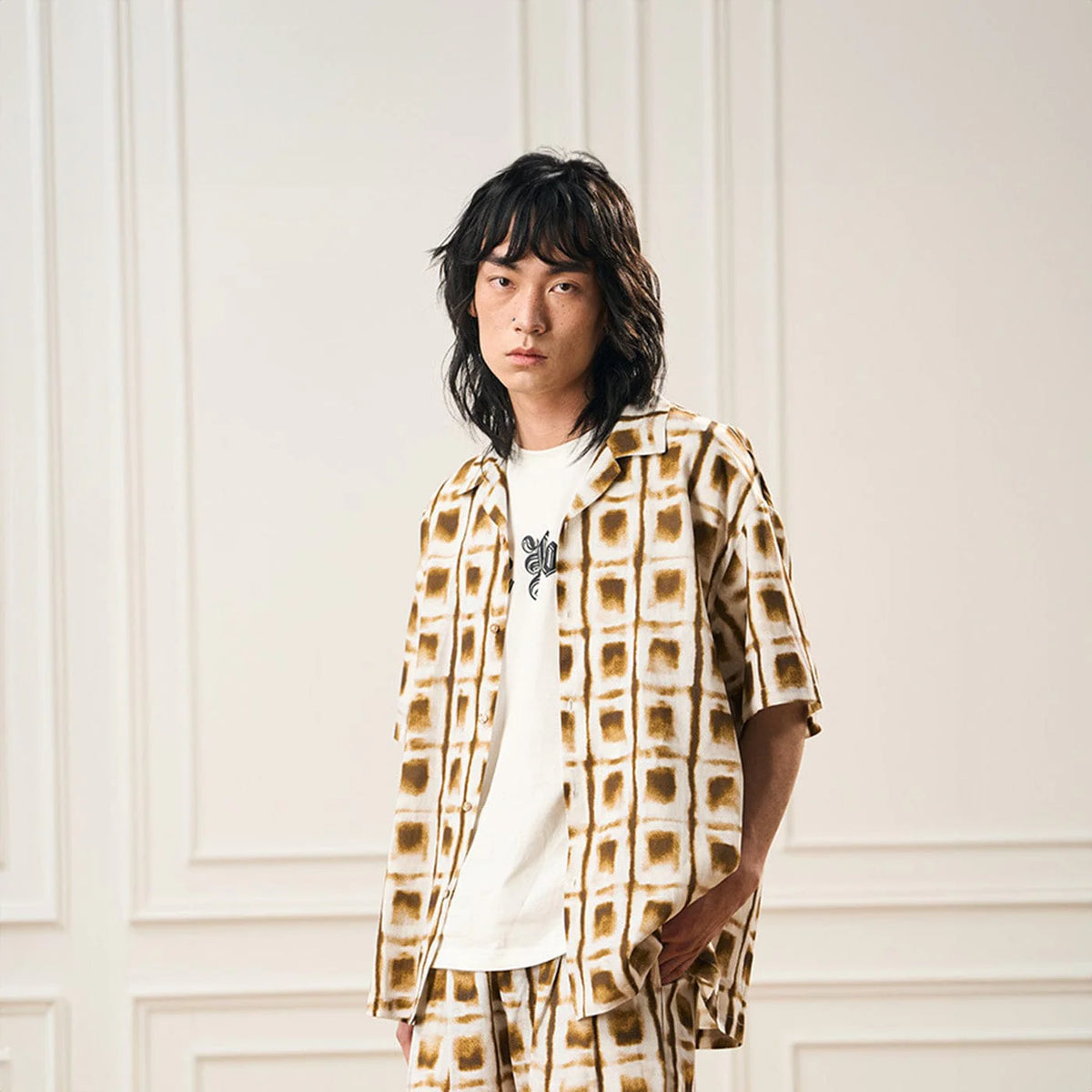EPIC POETRY Ombre Check Spot Grid Half Shirt