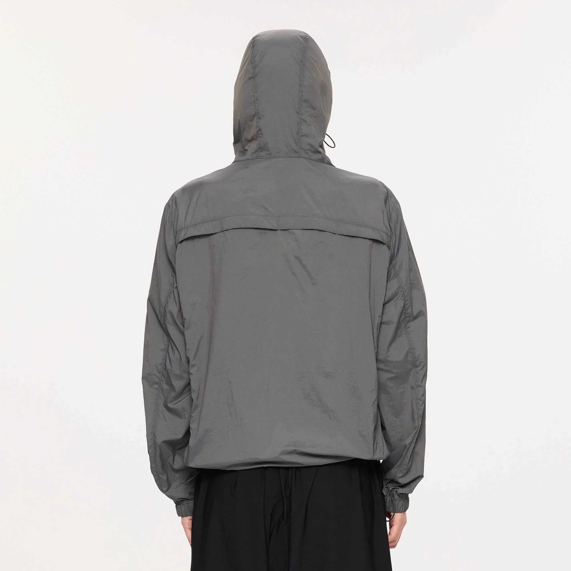 KREATE Asymmetrical Zip Mesh-Paneled UV Protection Hooded Jacket