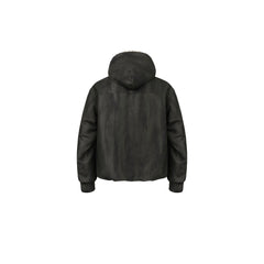 OKAYTHXBYE Faux Mink Lined Hooded Bomber Jacket
