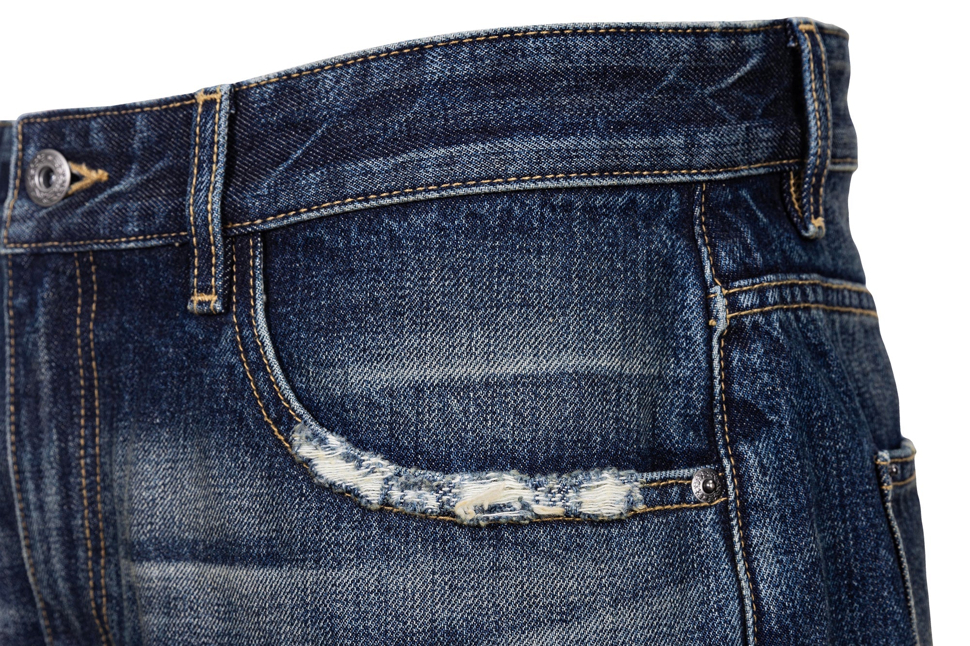 CATSSTAC Distressed Wrinkled Washed Wide-Leg Jeans