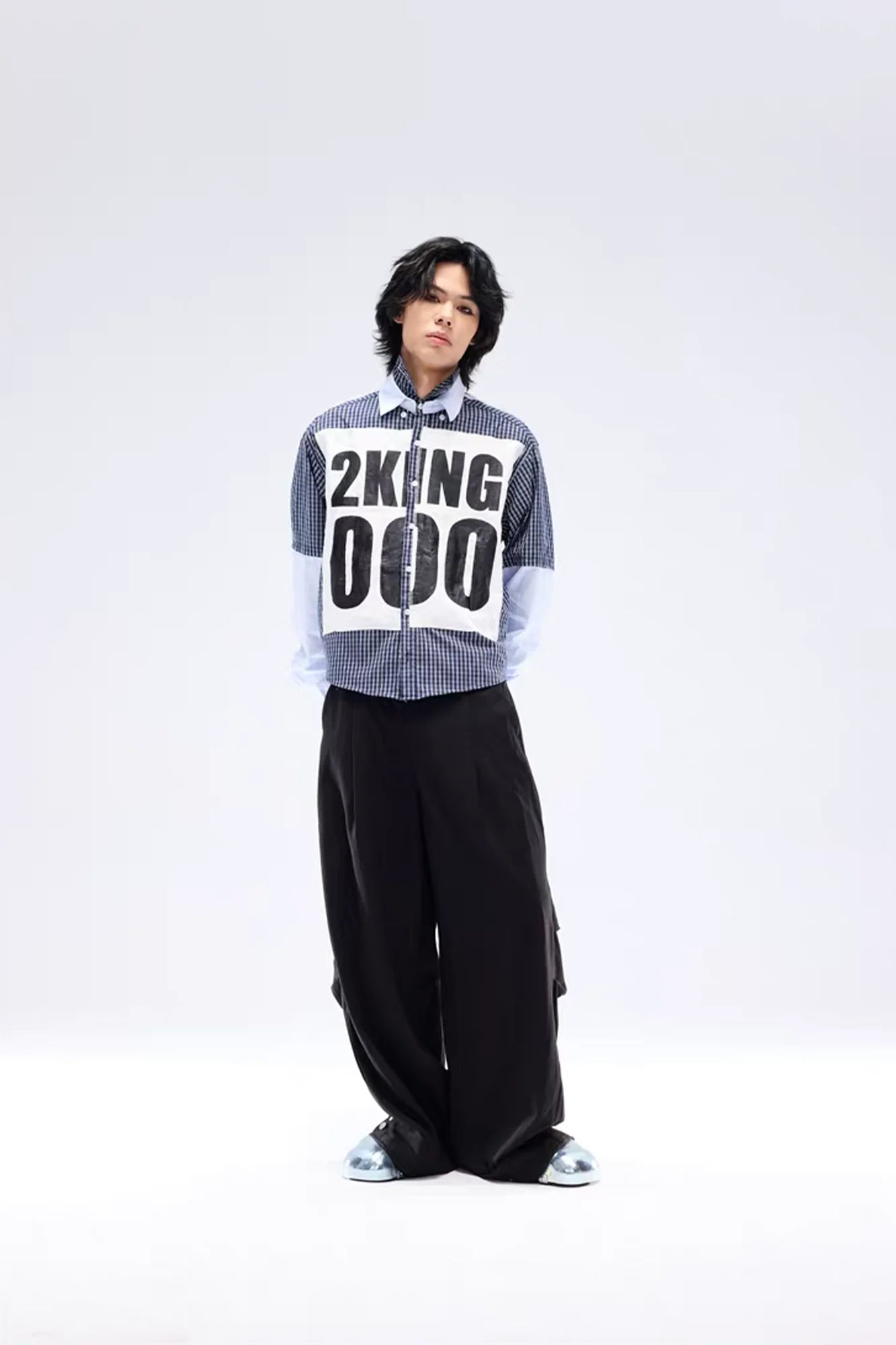 NOTHINGNESS WORLD Deconstructed Layered Graphic Spliced Shirt