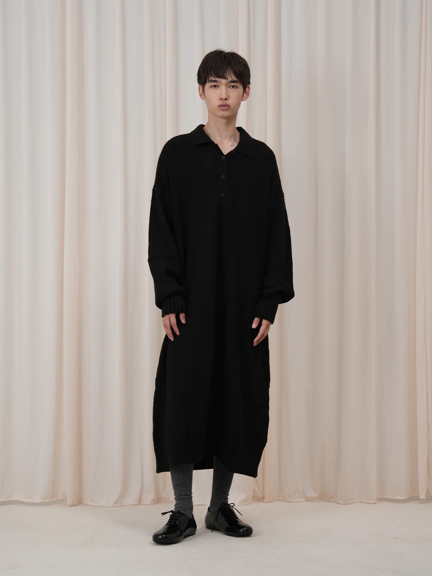 OUYANG WENJUN Half-Placket Oversized Sweater
