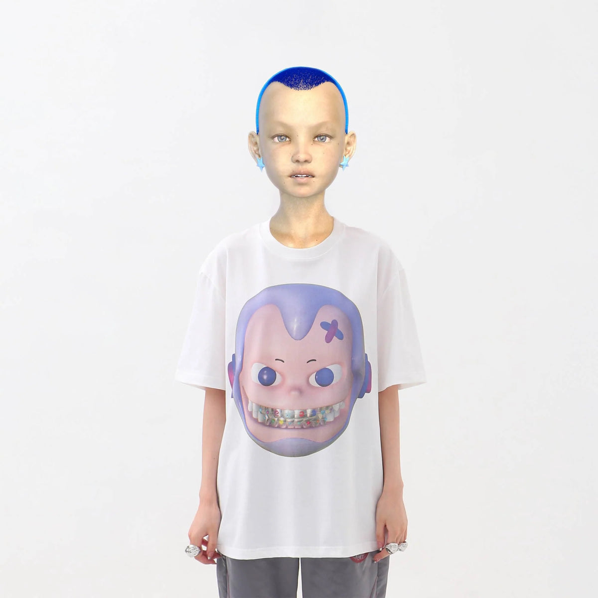 EMBRYO The Face Graphic T-Shirt White