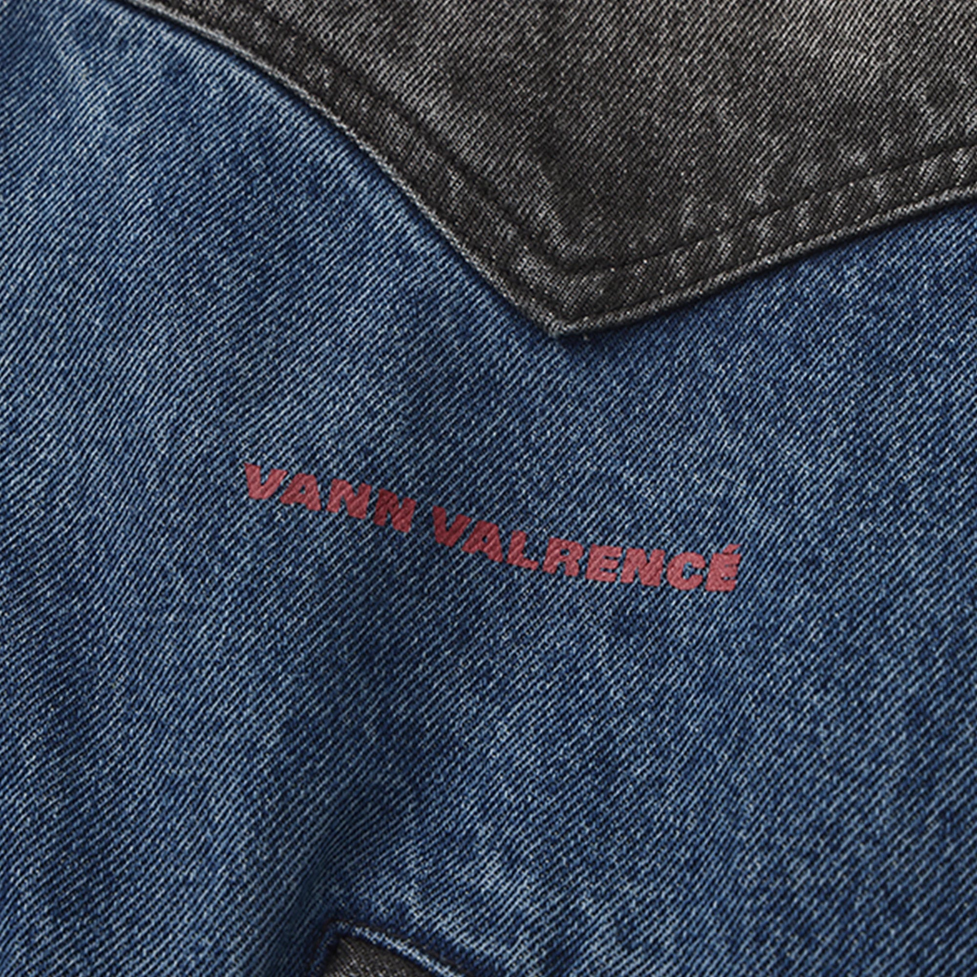 VANN VALRENCE Faded-Wash Paneled Denim Jacket