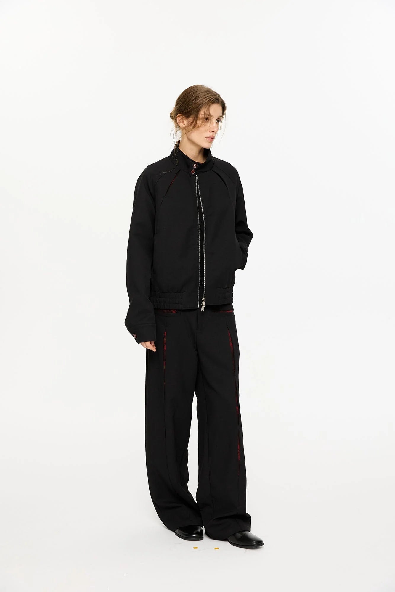 KREATE Floral-Lined Spliced Harrington Jacket