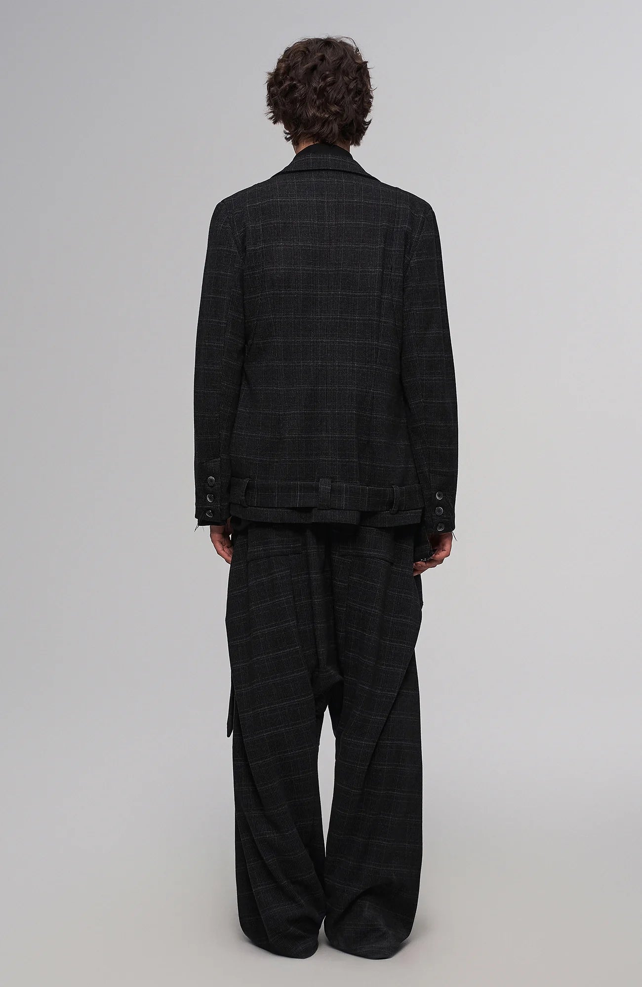 ILNya Nieternite Nifutur Deconstructed Plaid Drop-Crotch Pants