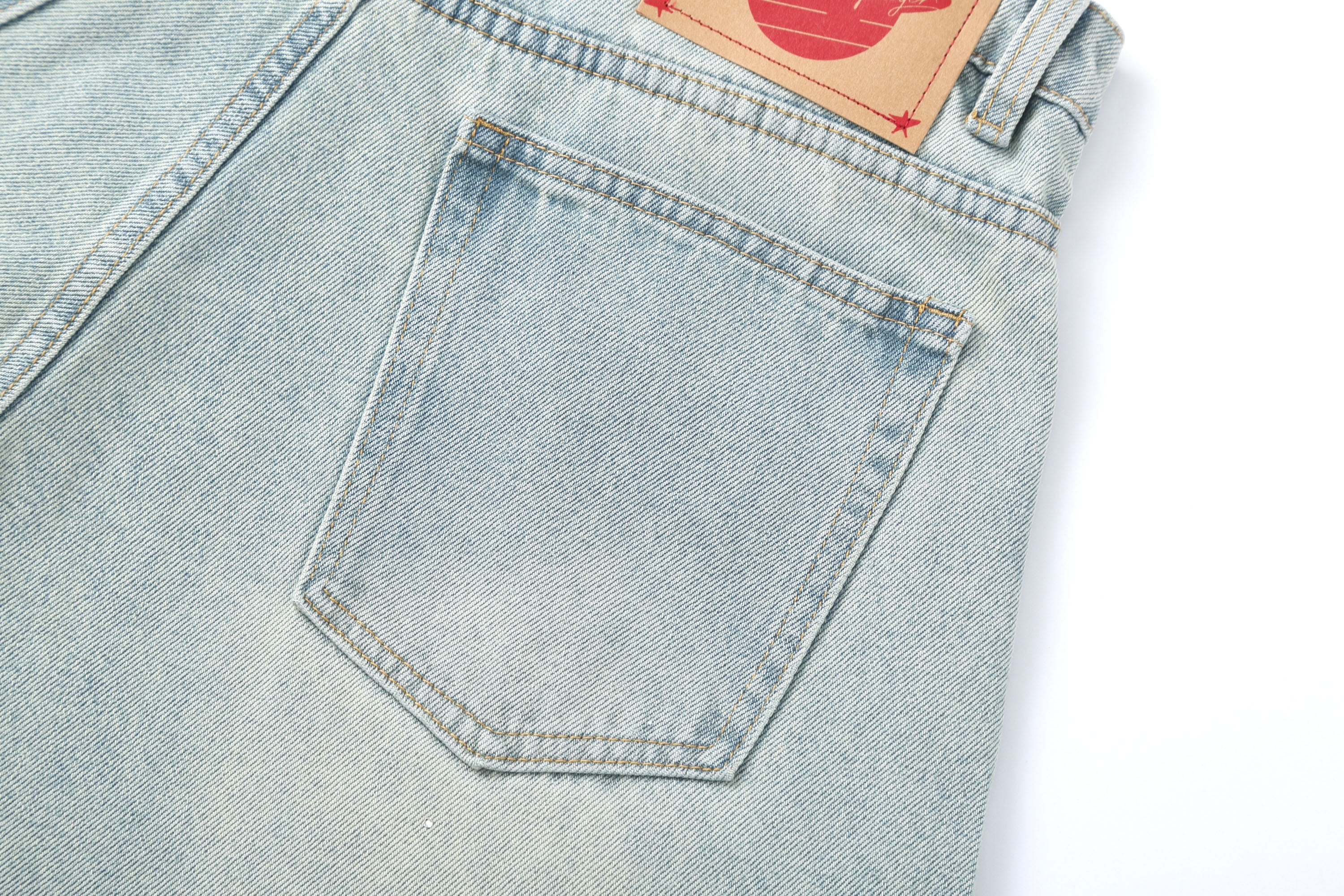 CLP Washed Diamond-Dusted Curved-Leg Jeans