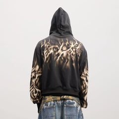 DND4DES Tiger Embroidered Zip-Up Hoodie