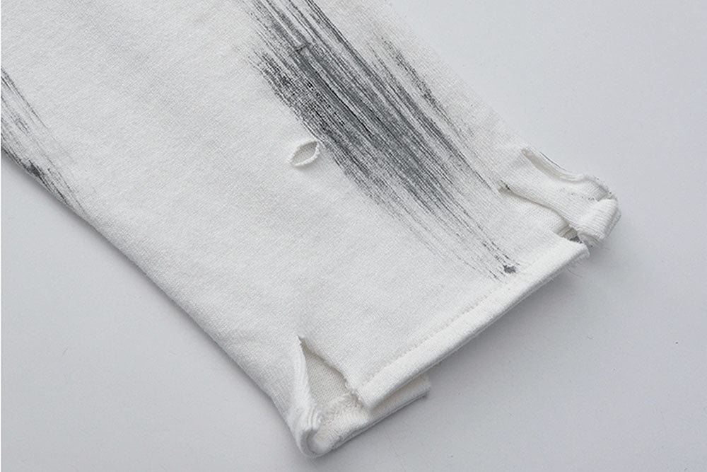 LUUUCAM Fragmented Life Distressed Brushstroke Tee